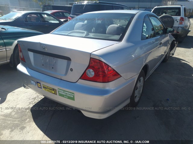 1HGEM22125L008250 - 2005 HONDA CIVIC DX VP SILVER photo 4