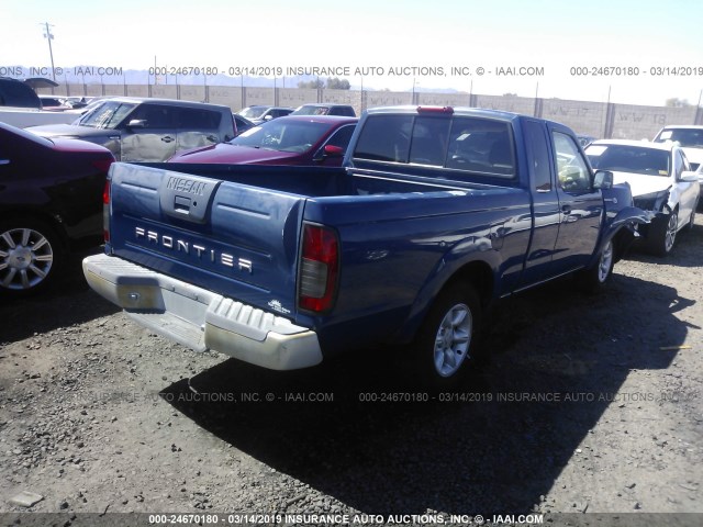 1N6DD26SX1C336567 - 2001 NISSAN FRONTIER KING CAB XE BLUE photo 4