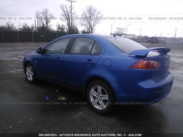 JA3AU26UX9U038287 - 2009 MITSUBISHI LANCER ES/ES SPORT BLUE photo 3