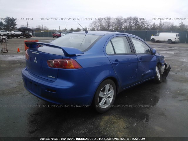 JA3AU26UX9U038287 - 2009 MITSUBISHI LANCER ES/ES SPORT BLUE photo 4