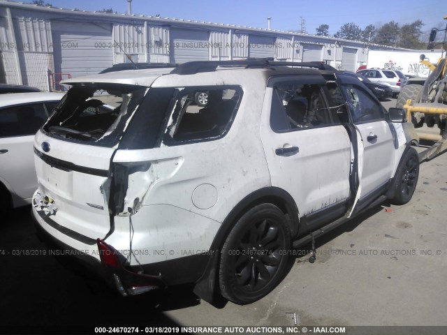 1FM5K8D89EGA10633 - 2014 FORD EXPLORER XLT WHITE photo 4