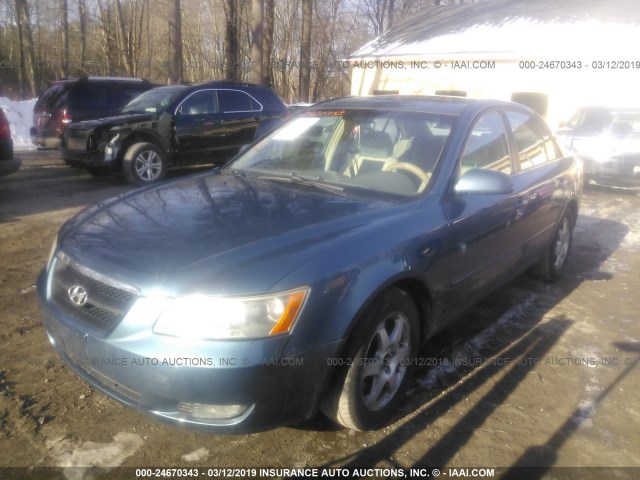 5NPEU46F76H013806 - 2006 HYUNDAI SONATA GLS/LX BLUE photo 2