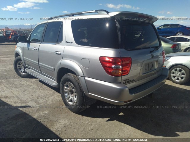 5TDBT48A13S149331 - 2003 TOYOTA SEQUOIA LIMITED SILVER photo 3