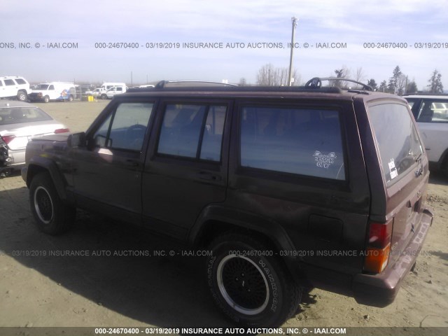 1J4FJ78S0ML507193 - 1991 JEEP CHEROKEE LIMITED RED photo 3