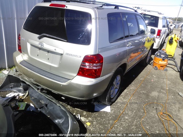 JTEGF21A810018369 - 2001 TOYOTA HIGHLANDER GOLD photo 4