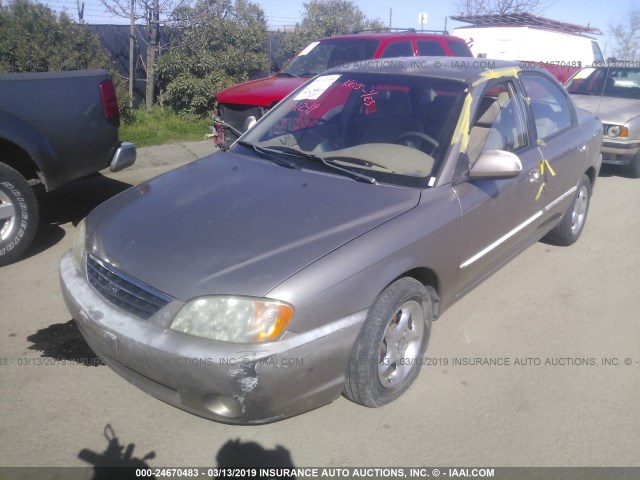 KNAFB121135250710 - 2003 KIA SPECTRA LS TAN photo 2