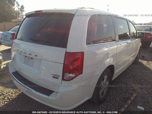 2C4RDGDG6DR549256 - 2013 DODGE GRAND CARAVAN CREW WHITE photo 4