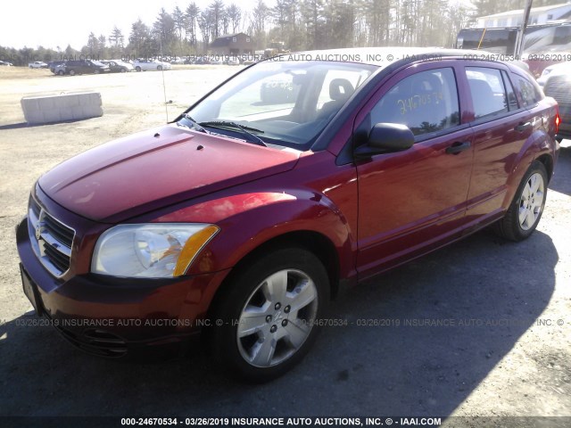 1B3HB48B27D543896 - 2007 DODGE CALIBER SXT RED photo 2