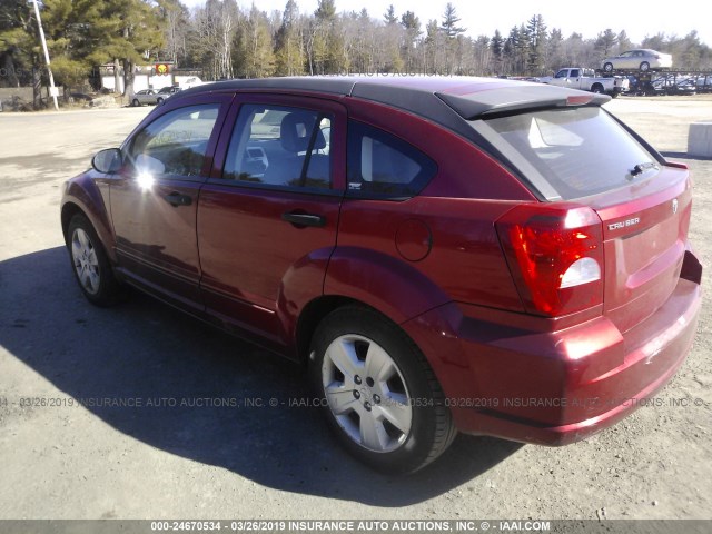 1B3HB48B27D543896 - 2007 DODGE CALIBER SXT RED photo 3