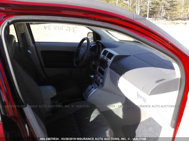 1B3HB48B27D543896 - 2007 DODGE CALIBER SXT RED photo 5