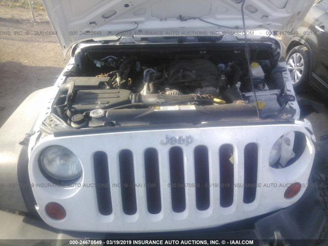 1C4AJWAG1CL163923 - 2012 JEEP WRANGLER SPORT 白色 照片 10