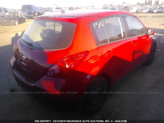 3N1BC13EX9L363518 - 2009 NISSAN VERSA S/SL RED photo 4