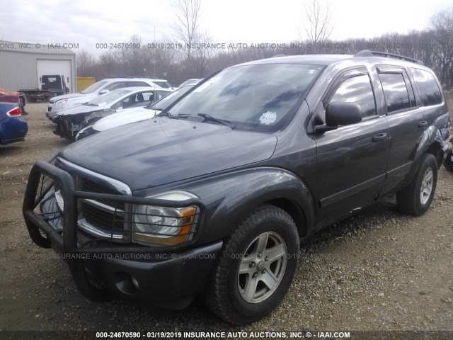 1D4HB48N94F168651 - 2004 DODGE DURANGO SLT GRAY photo 2