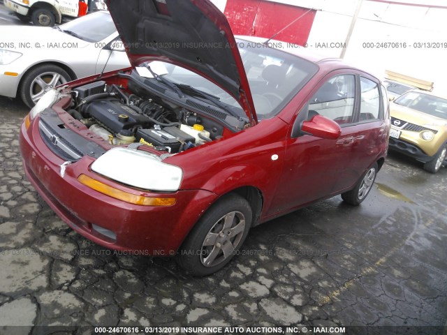 KL1TD66668B064311 - 2008 CHEVROLET AVEO LS RED photo 2