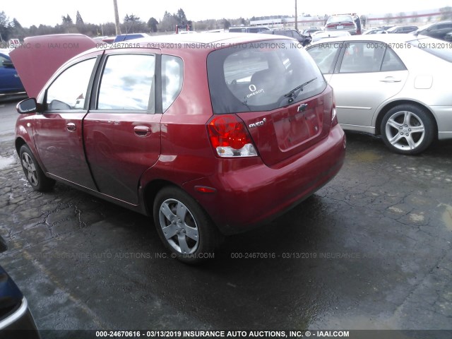 KL1TD66668B064311 - 2008 CHEVROLET AVEO LS RED photo 3