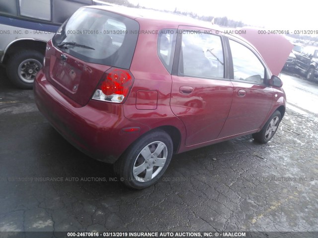 KL1TD66668B064311 - 2008 CHEVROLET AVEO LS RED photo 4