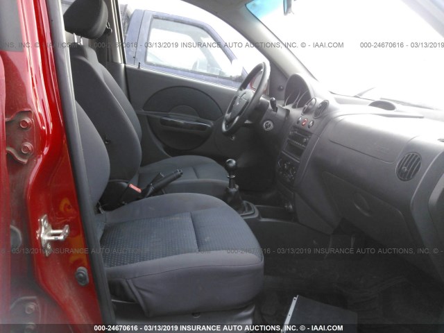 KL1TD66668B064311 - 2008 CHEVROLET AVEO LS RED photo 5