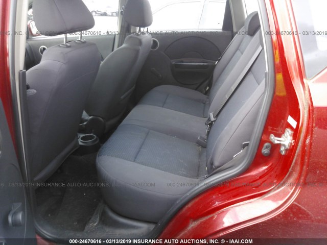 KL1TD66668B064311 - 2008 CHEVROLET AVEO LS RED photo 8