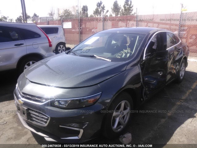 1G1ZC5ST0HF191097 - 2017 CHEVROLET MALIBU LS GRAY photo 2