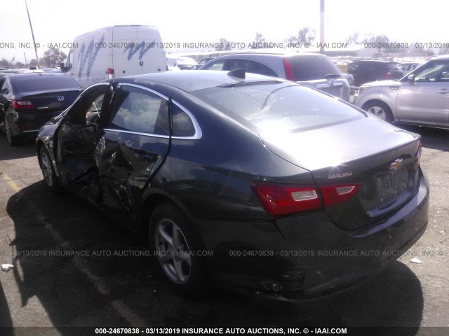 1G1ZC5ST0HF191097 - 2017 CHEVROLET MALIBU LS GRAY photo 3