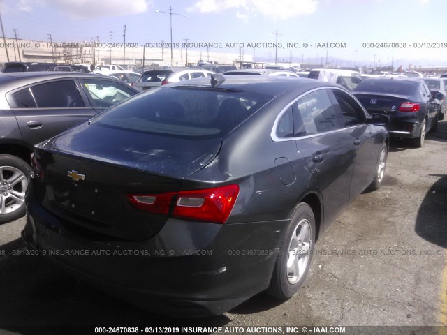 1G1ZC5ST0HF191097 - 2017 CHEVROLET MALIBU LS GRAY photo 4