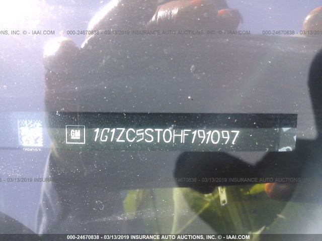 1G1ZC5ST0HF191097 - 2017 CHEVROLET MALIBU LS GRAY photo 9