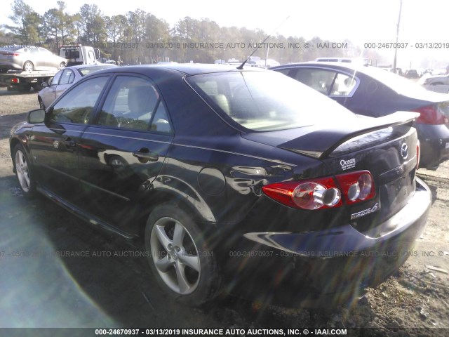 1YVFP80D645N95253 - 2004 MAZDA 6 S BLACK photo 3