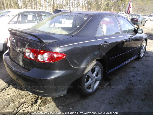 1YVFP80D645N95253 - 2004 MAZDA 6 S BLACK photo 4