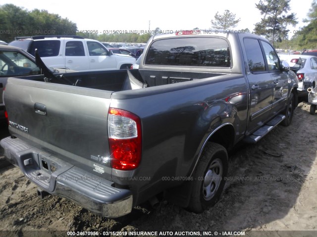 5TBET34176S538985 - 2006 TOYOTA TUNDRA DOUBLE CAB SR5 GRAY photo 4