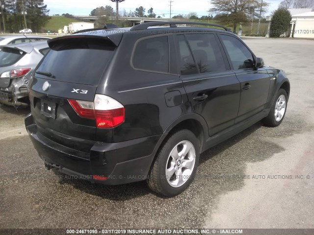 WBXPC93427WF00537 - 2007 BMW X3 3.0SI BLACK photo 4