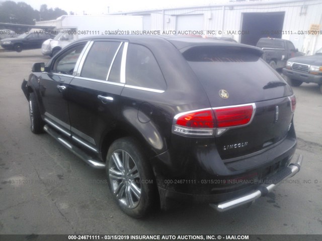 2LMDJ8JK5DBL11103 - 2013 LINCOLN MKX BLACK photo 3