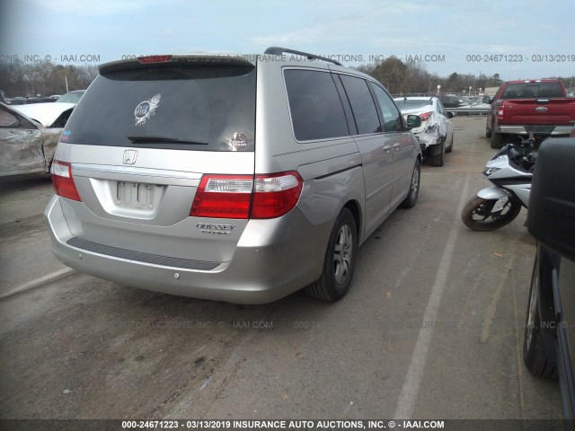 5FNRL38825B076595 - 2005 HONDA ODYSSEY TOURING SILVER photo 4