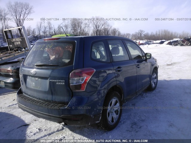 JF2SJAAC5EH432887 - 2014 SUBARU FORESTER 2.5I BLUE photo 4