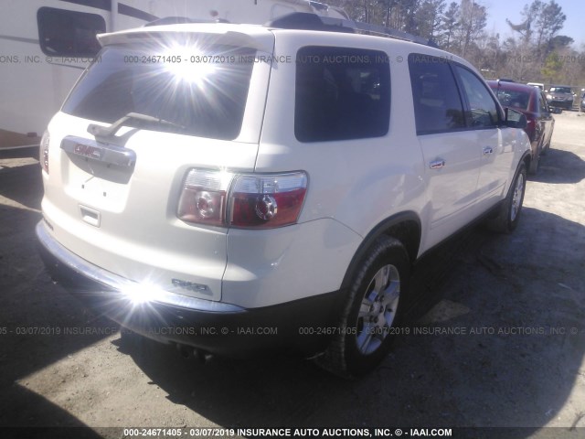 1GKLVLED8AJ114839 - 2010 GMC ACADIA SLE WHITE photo 4