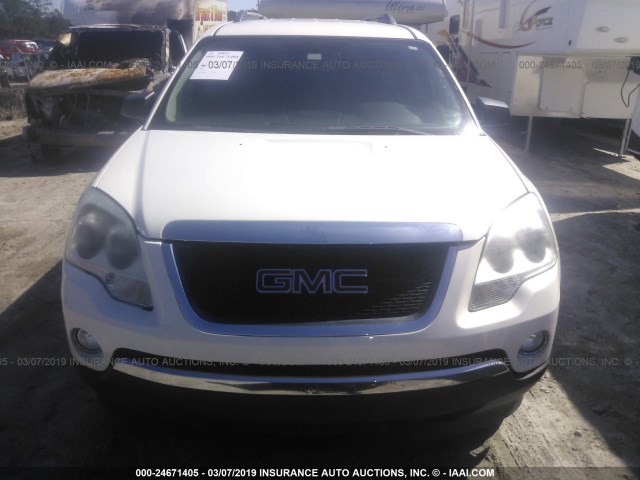 1GKLVLED8AJ114839 - 2010 GMC ACADIA SLE WHITE photo 6