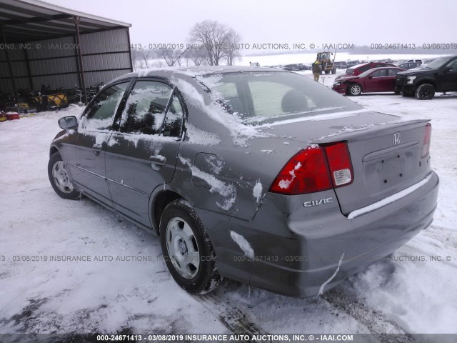 JHMES96644S012936 - 2004 HONDA CIVIC HYBRID GRAY photo 3