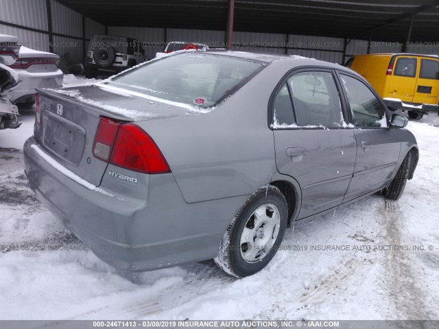 JHMES96644S012936 - 2004 HONDA CIVIC HYBRID GRAY photo 4