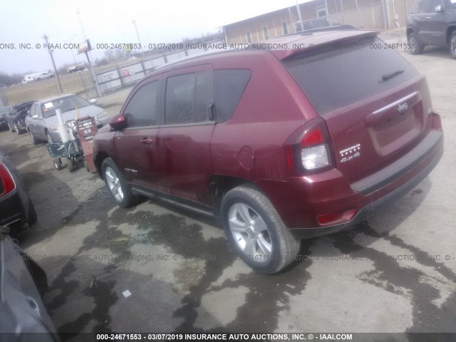 1C4NJDEB3HD162343 - 2017 JEEP COMPASS LATITUDE RED photo 3