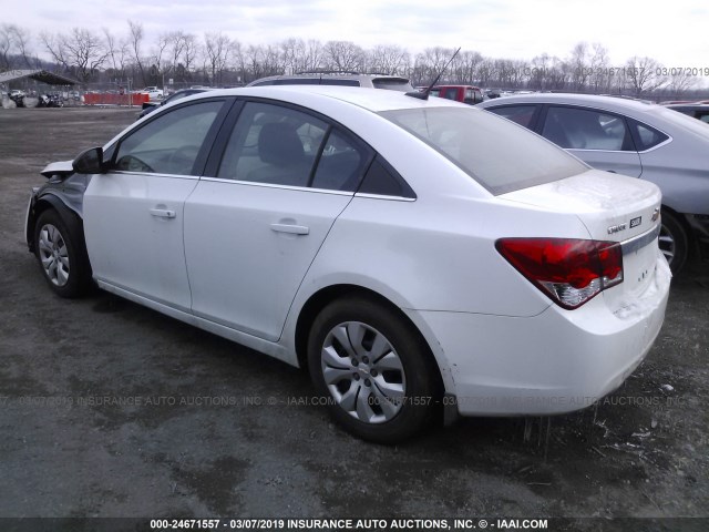 1G1PC5SH9C7372138 - 2012 CHEVROLET CRUZE LS WHITE photo 3