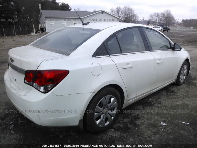 1G1PC5SH9C7372138 - 2012 CHEVROLET CRUZE LS WHITE photo 4