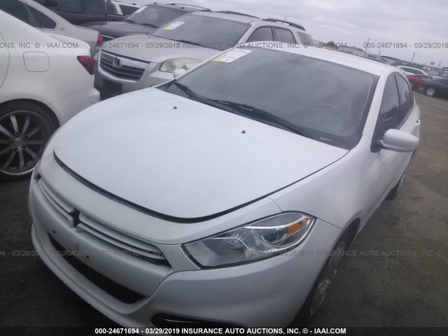 1C3CDFBA5DD337714 - 2013 DODGE DART WHITE photo 2