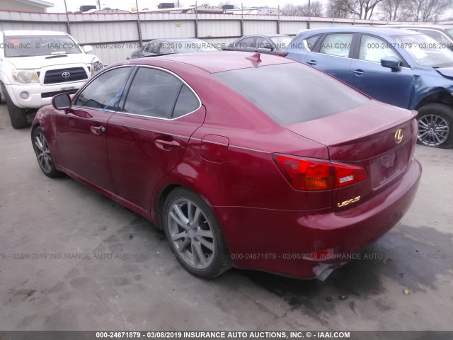 JTHBE262275014881 - 2007 LEXUS IS 350 RED photo 3