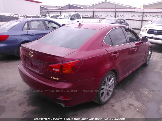 JTHBE262275014881 - 2007 LEXUS IS 350 RED photo 4