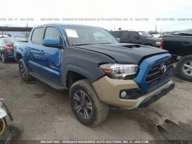 5TFCZ5AN9HX071873 - 2017 TOYOTA TACOMA DBL CAB/SR/TRDSPT/OR/PRO BLUE photo 1