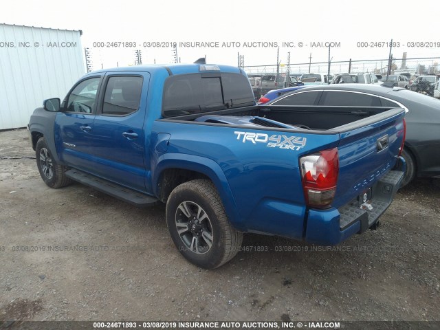 5TFCZ5AN9HX071873 - 2017 TOYOTA TACOMA DBL CAB/SR/TRDSPT/OR/PRO BLUE photo 3