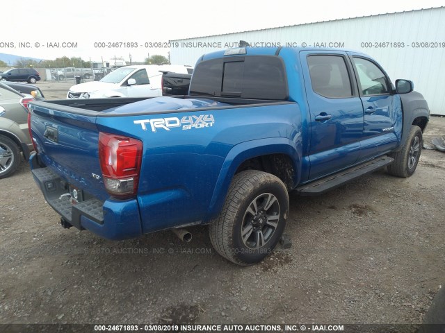 5TFCZ5AN9HX071873 - 2017 TOYOTA TACOMA DBL CAB/SR/TRDSPT/OR/PRO BLUE photo 4