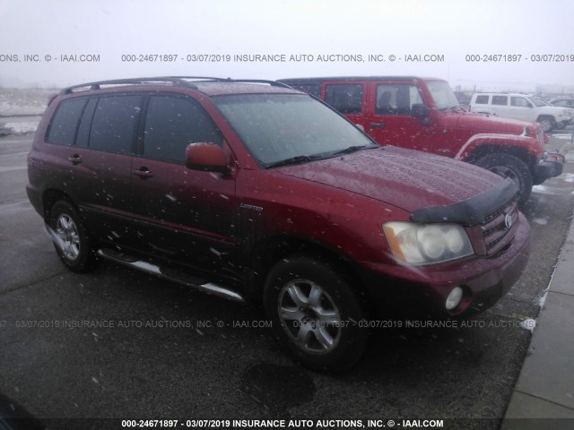 JTEHF21A620069858 - 2002 TOYOTA HIGHLANDER LIMITED MAROON photo 1