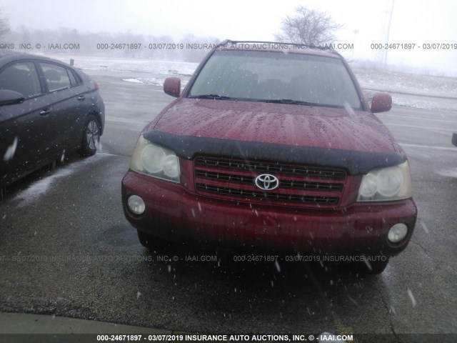 JTEHF21A620069858 - 2002 TOYOTA HIGHLANDER LIMITED MAROON photo 6