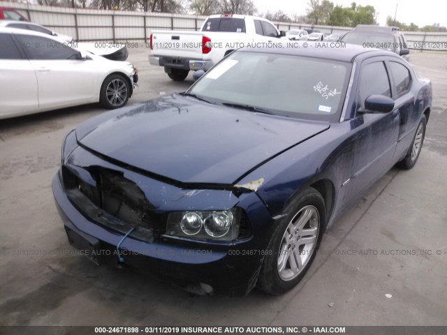 2B3KA53H26H132073 - 2006 DODGE CHARGER R/T BLUE photo 2