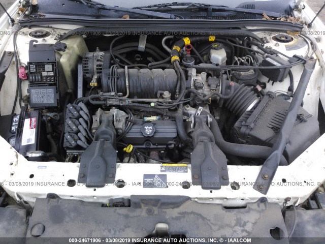 2G1WX15K419358739 - 2001 CHEVROLET MONTE CARLO  WHITE photo 10